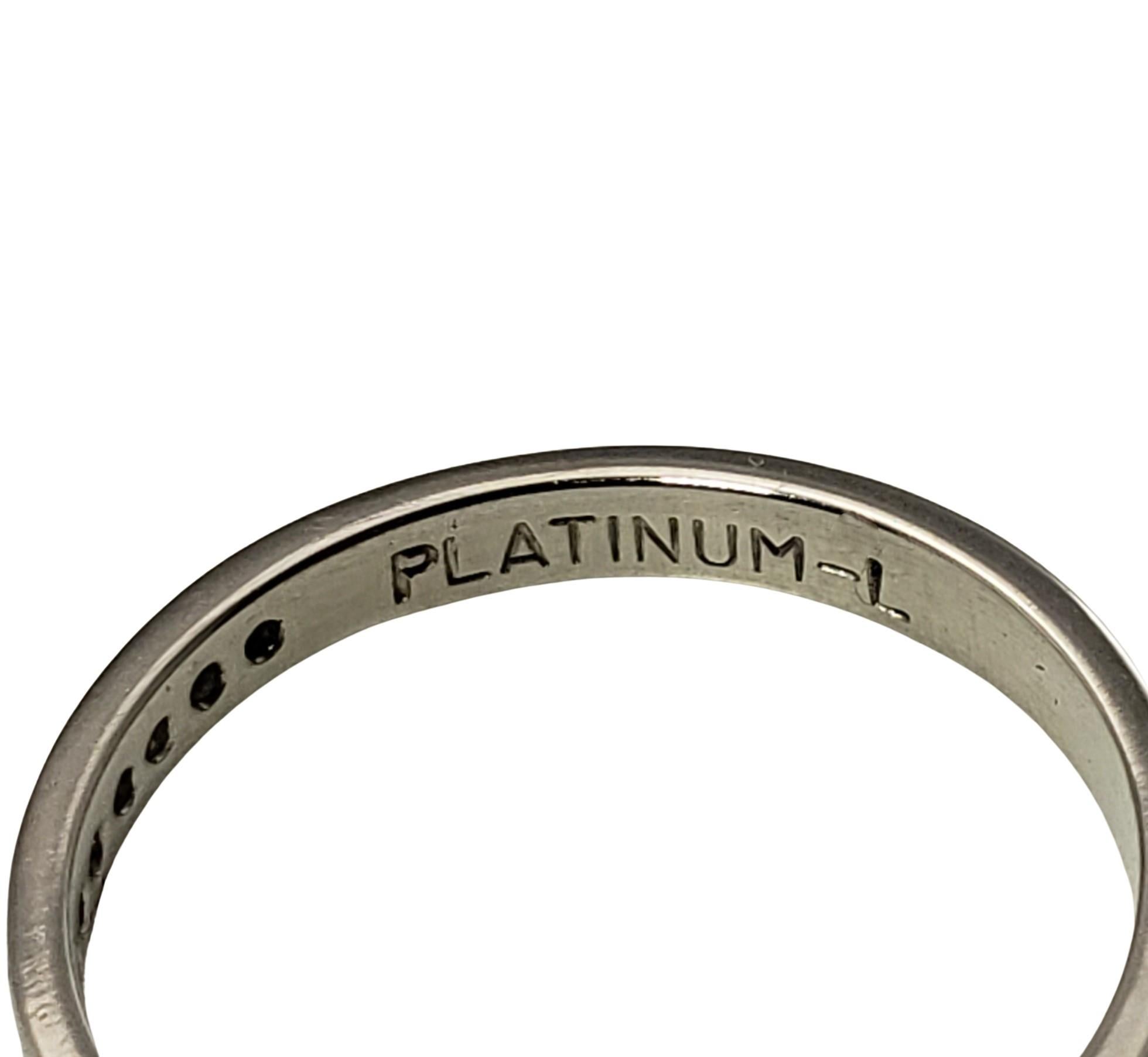 Platinum and Diamond Wedding Band Ring In Good Condition In Washington Depot, CT