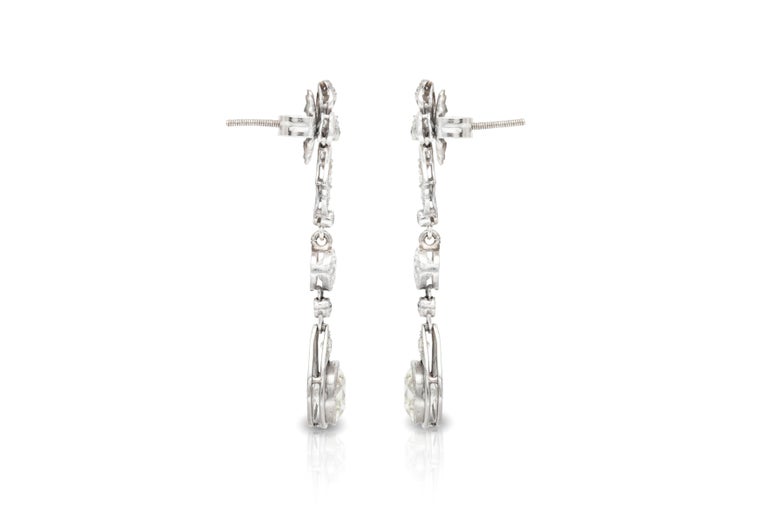 Platinum and Diamonds Droop Earrings For Sale at 1stDibs