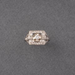 Platinum and Diamonds French Art Déco Ring