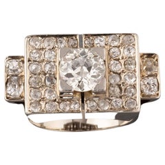 Platinum and Diamonds French Art Deco Ring