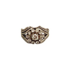Platin 950 und Diamanten Ring aus den 50er Jahren, insgesamt ca. 1, 5 Karat