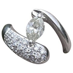 Platinum and Floating Diamond Wrap Ring 1.18 Carat 9.5g