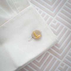 Vintage Platinum and Gold Sailing Boat Cufflinks, Circa 1950