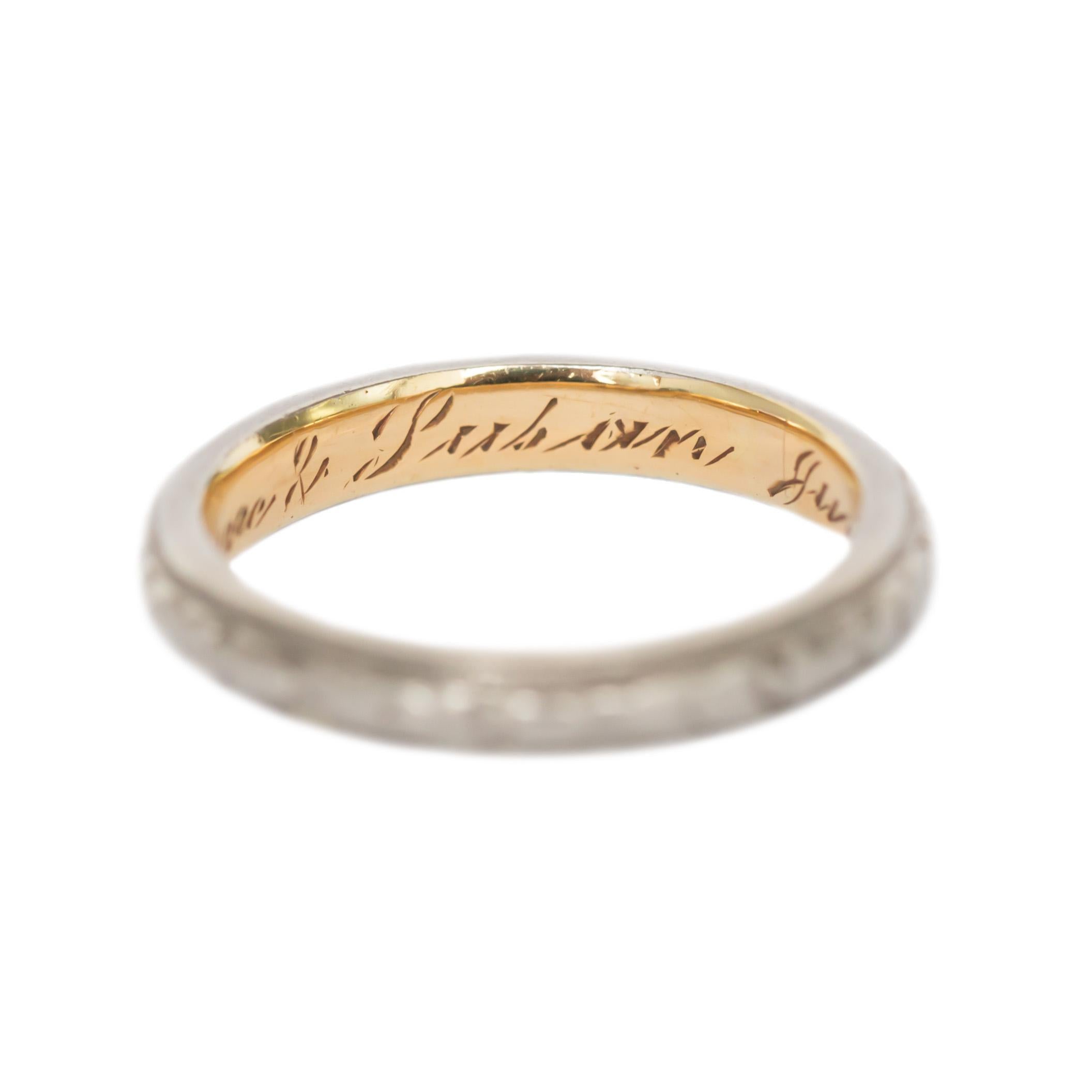 platinum ring with gold inlay