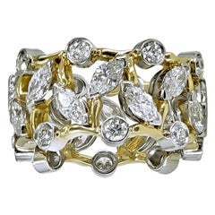 Retro Platinum and Gold Schlumberger Tiffany & Co. Vigne Ring