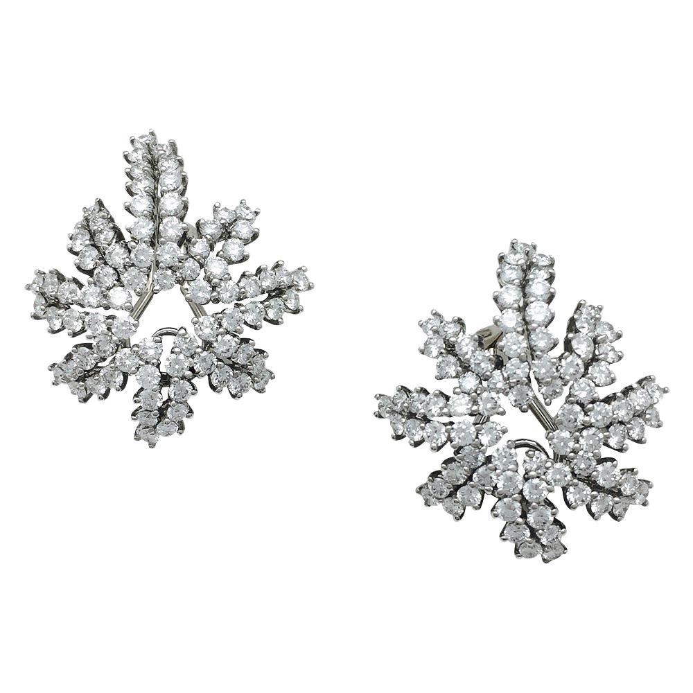 Tiffany & Co. "Fireworks"  Diamonds Platinum and Gold Earrings 
