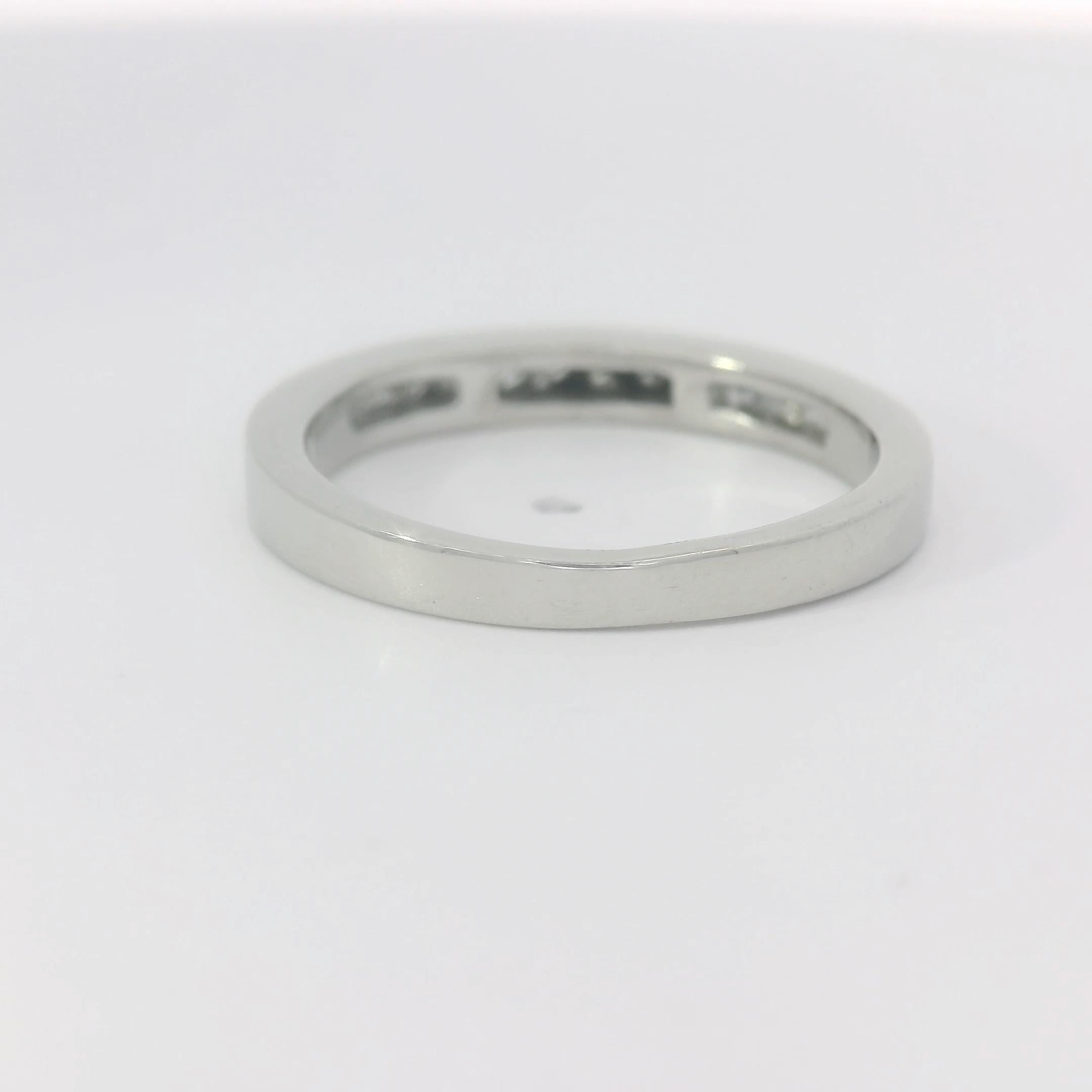 Modern Platinum and Natural Diamond Band For Sale