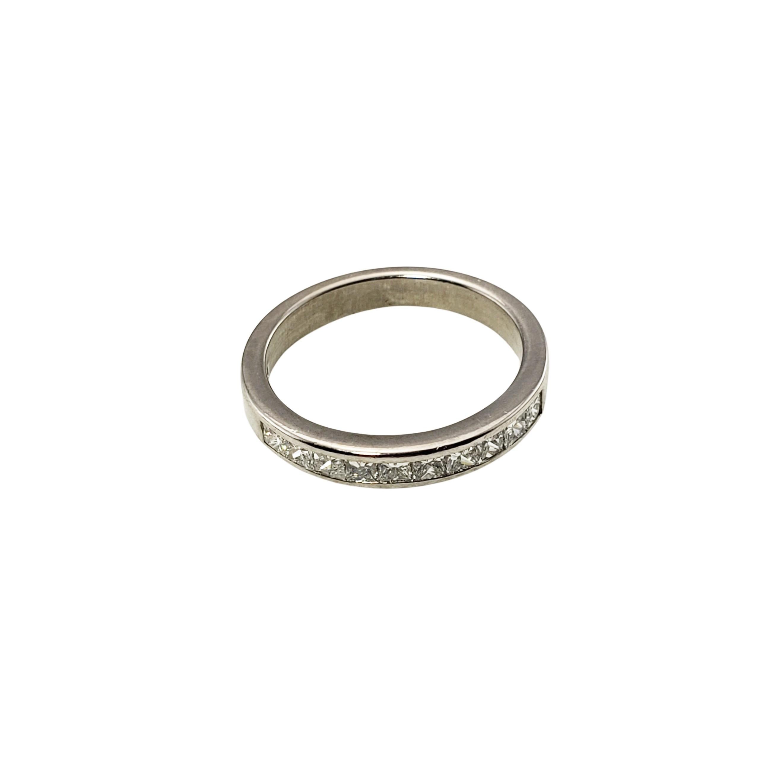 Platinum and Princess Cut Diamond Wedding Band Ring In Good Condition In Washington Depot, CT