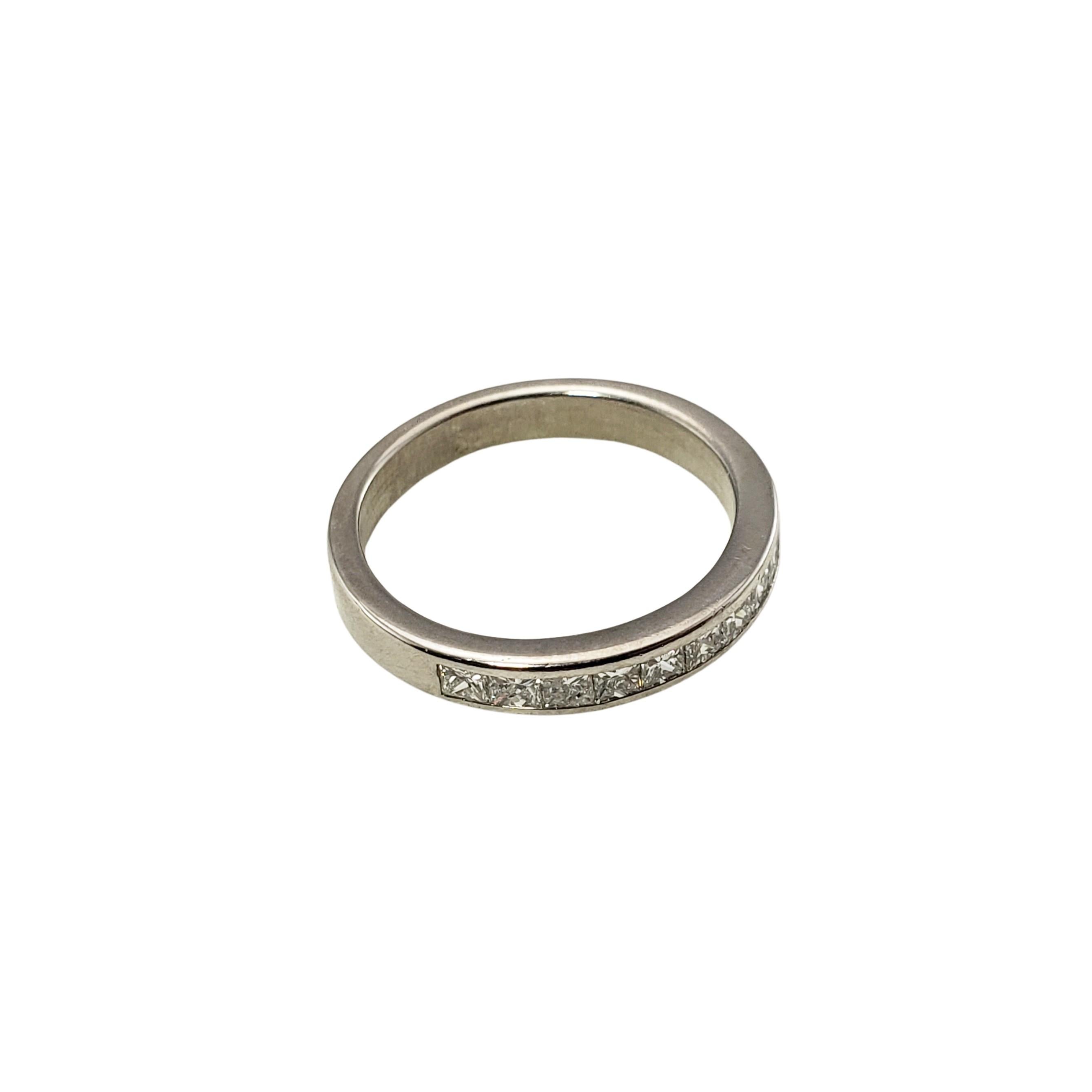 Platinum and Princess Cut Diamond Wedding Band Ring 1