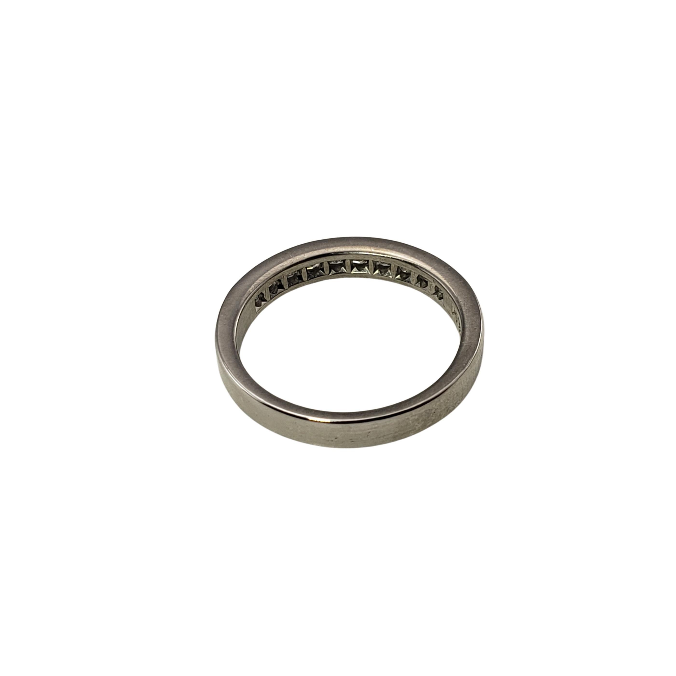 Platinum and Princess Cut Diamond Wedding Band Ring 2