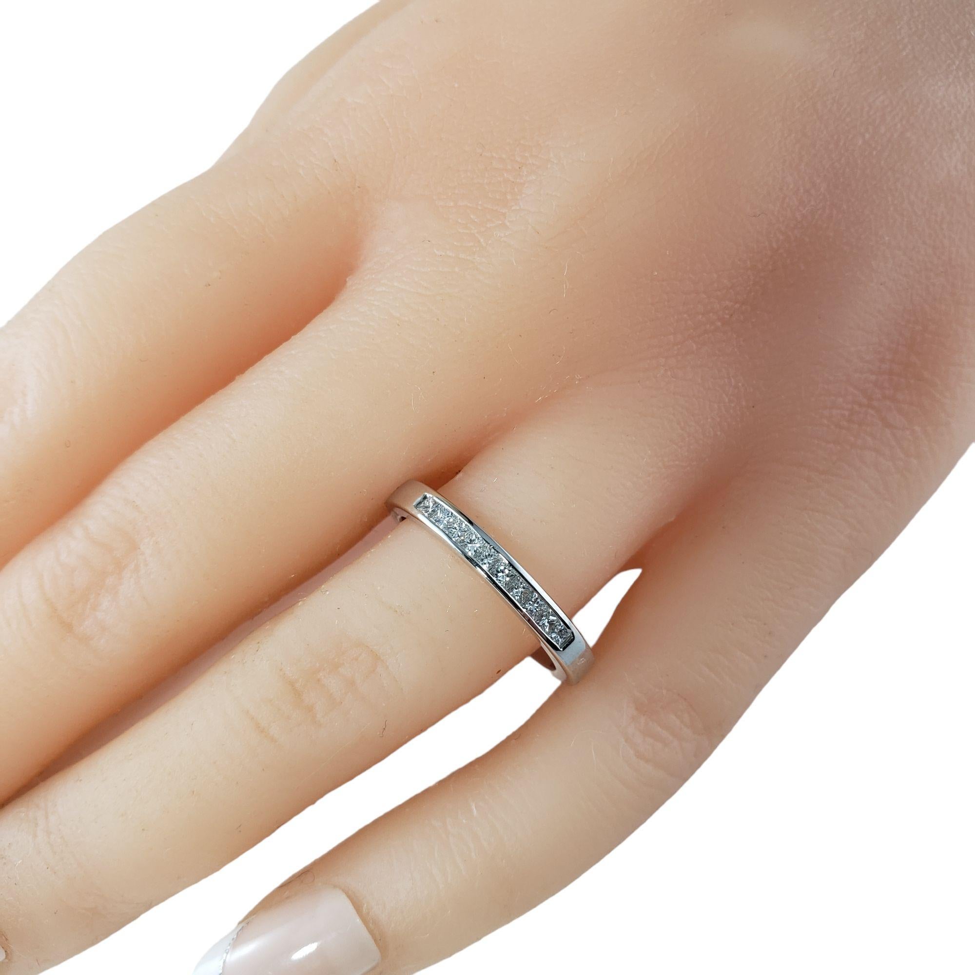 Platinum and Princess Diamond Wedding Band Ring For Sale 1