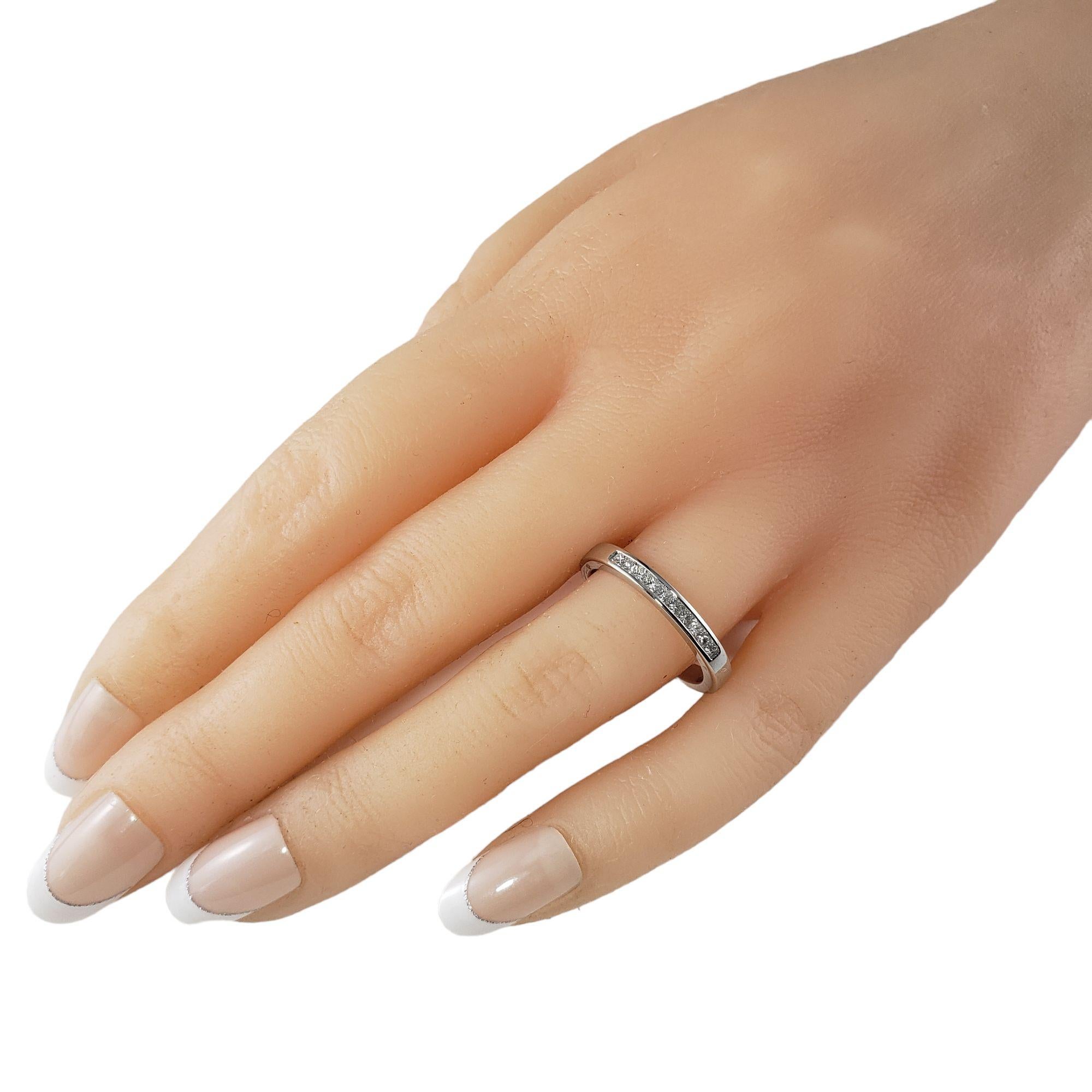 Platinum and Princess Diamond Wedding Band Ring For Sale 2