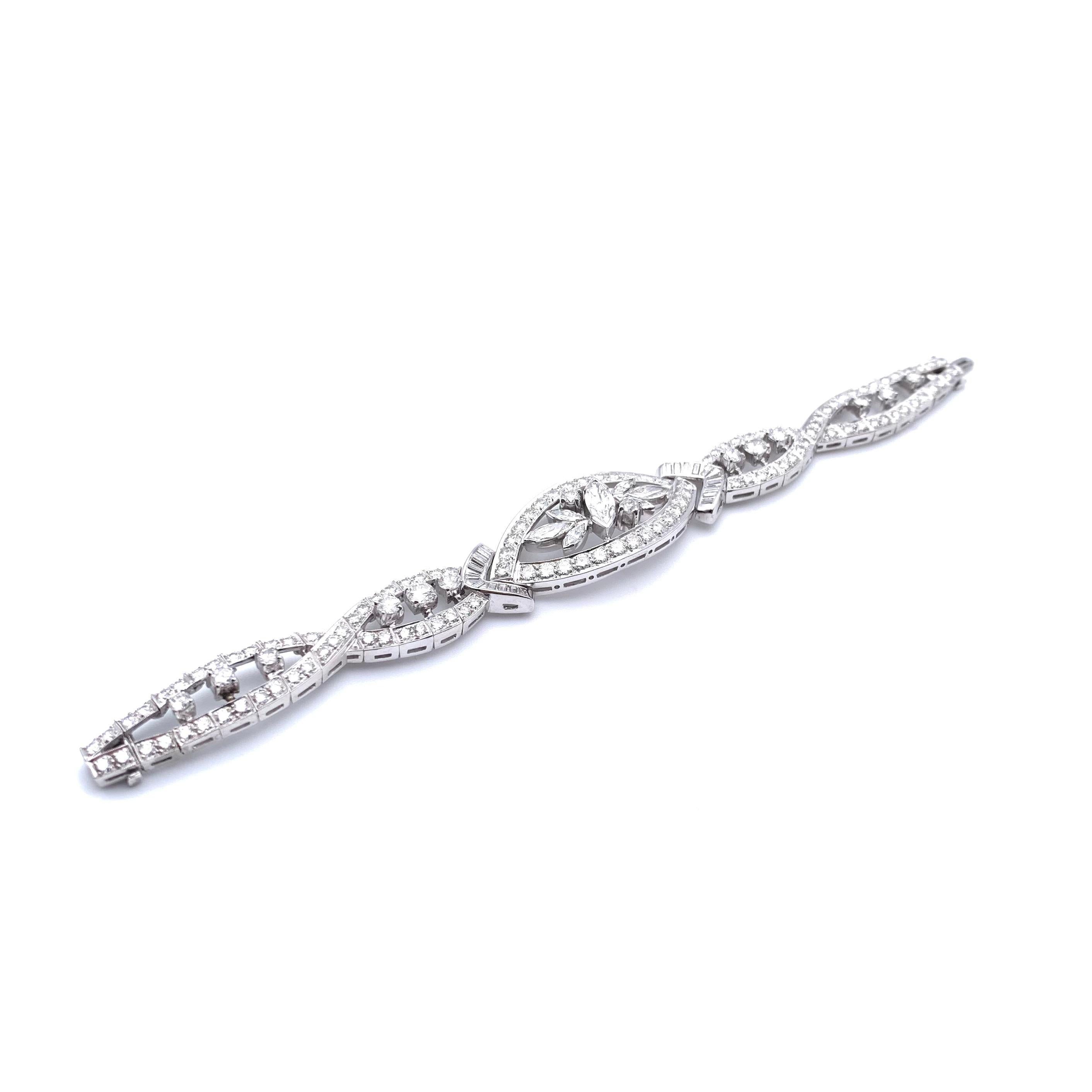Bracelet de diamants 10 carats et rhodium Excellent état - En vente à Lynchburg, VA