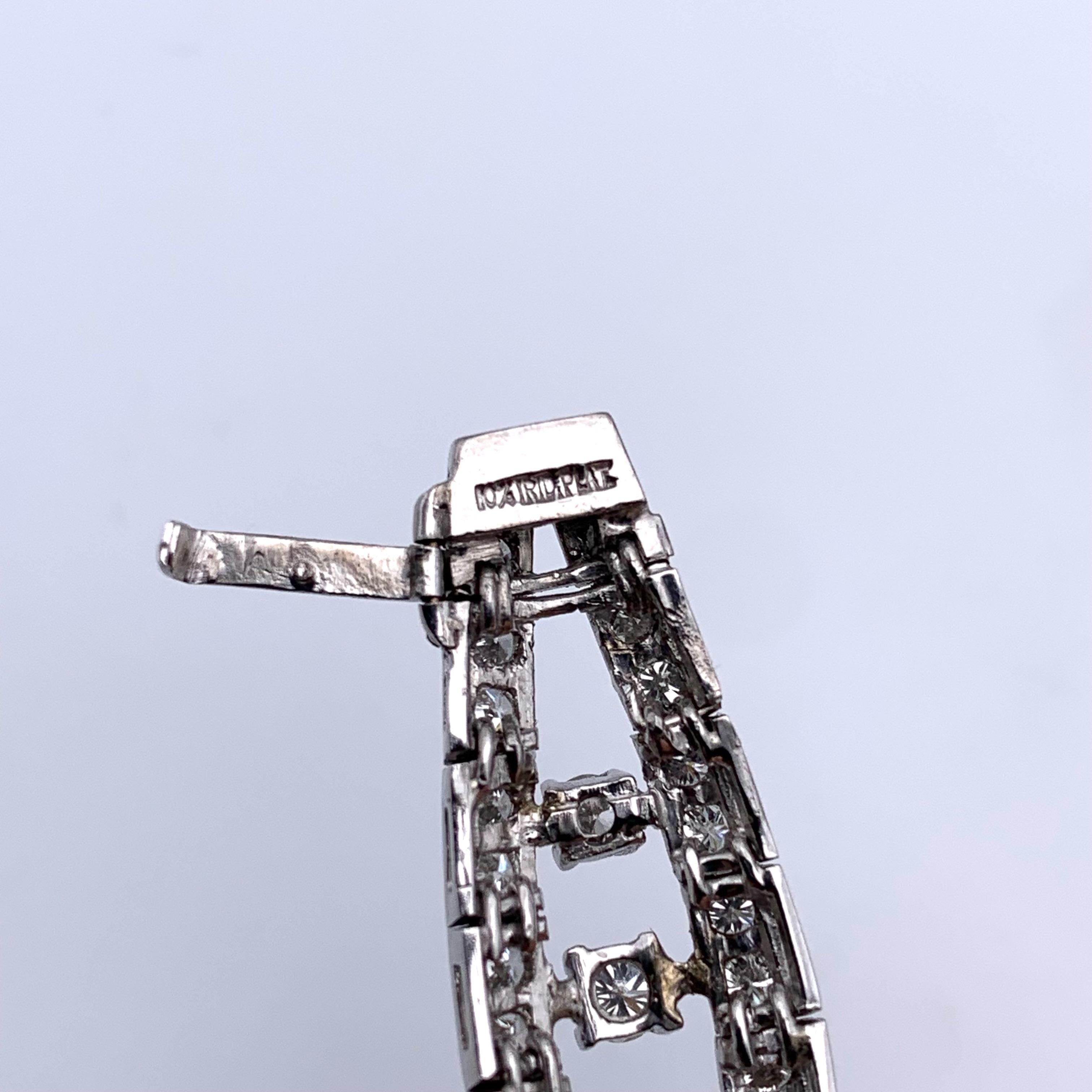 Bracelet de diamants 10 carats et rhodium en vente 2