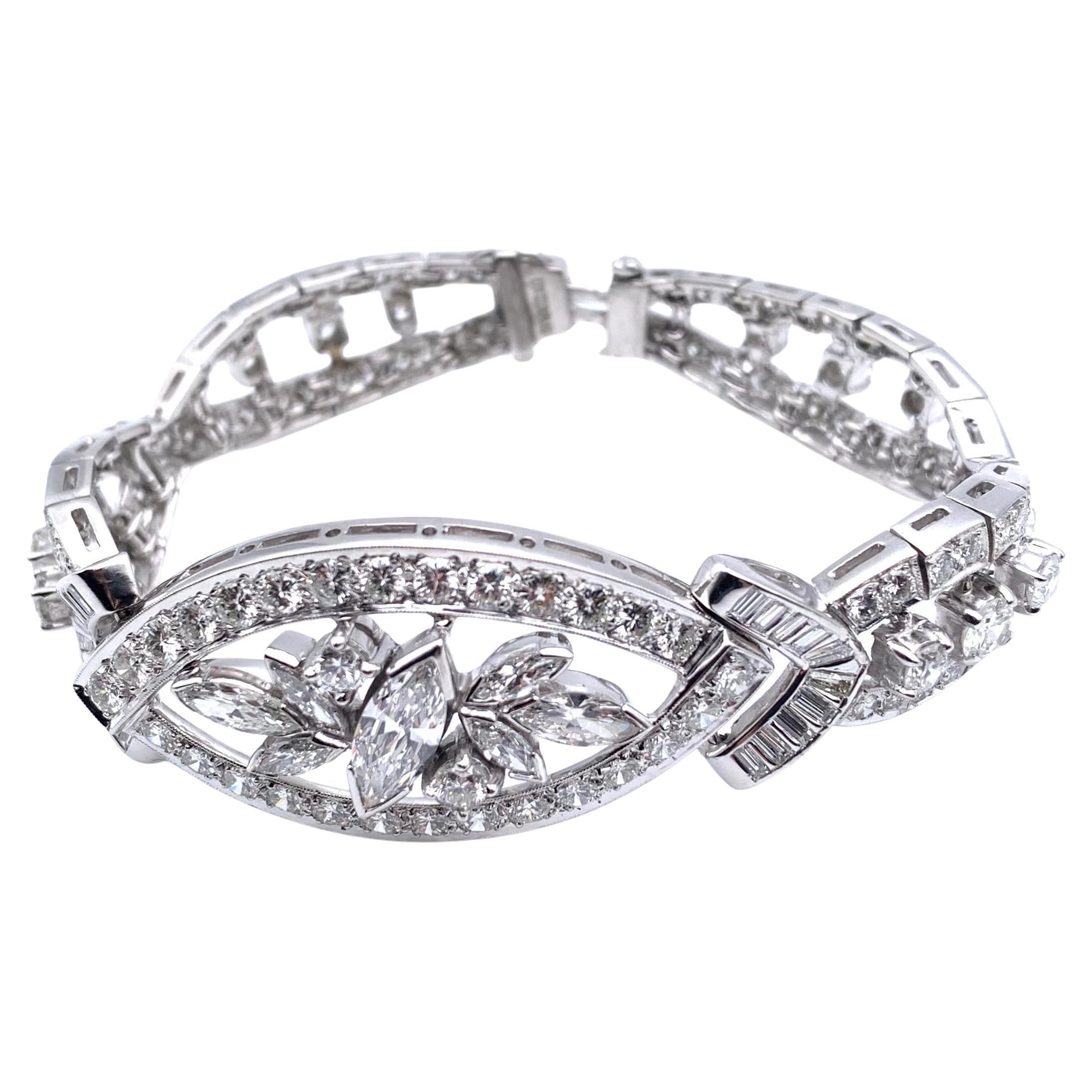 Platinum and Rhodium 10 CT Diamond Bracelet