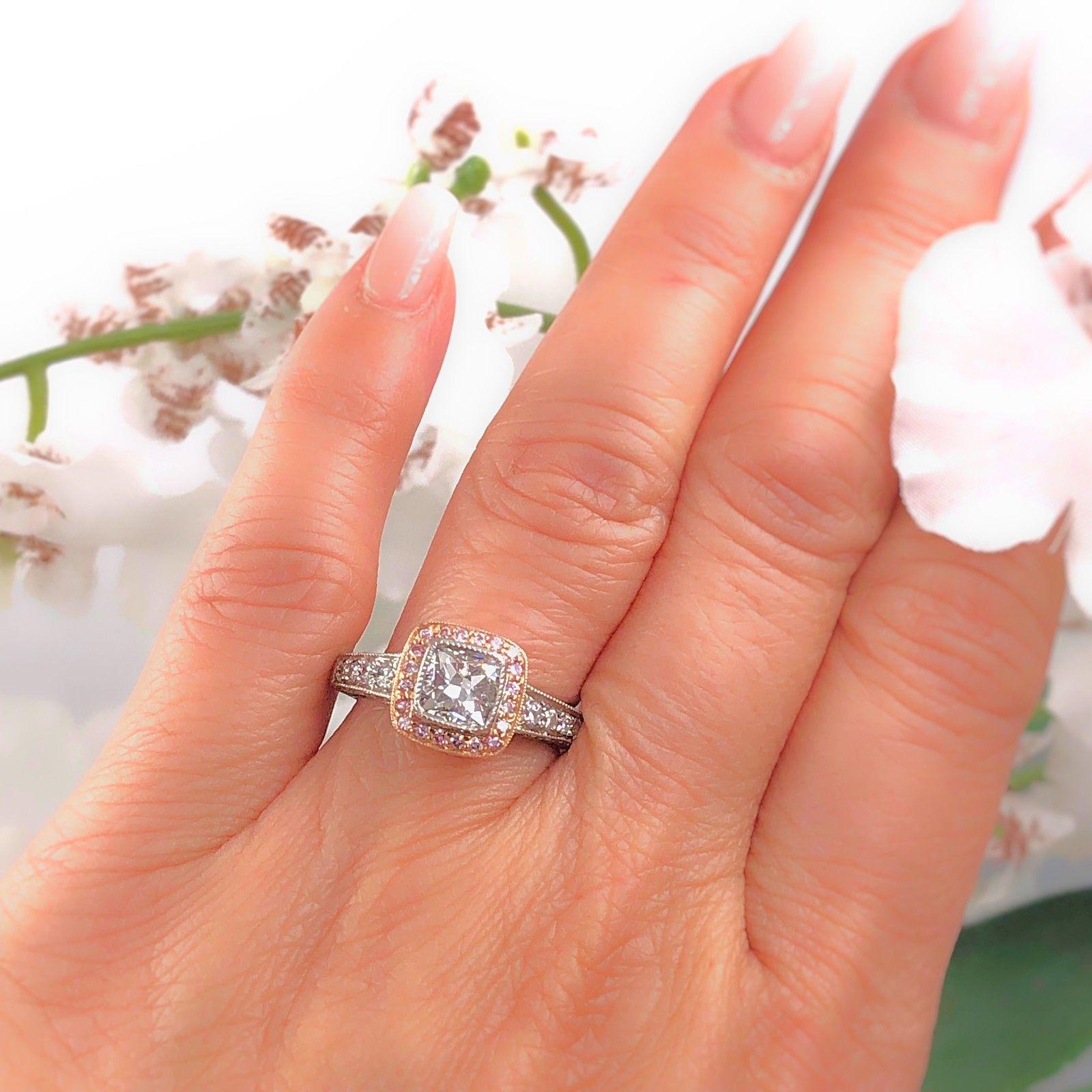 rose gold pink diamond engagement ring