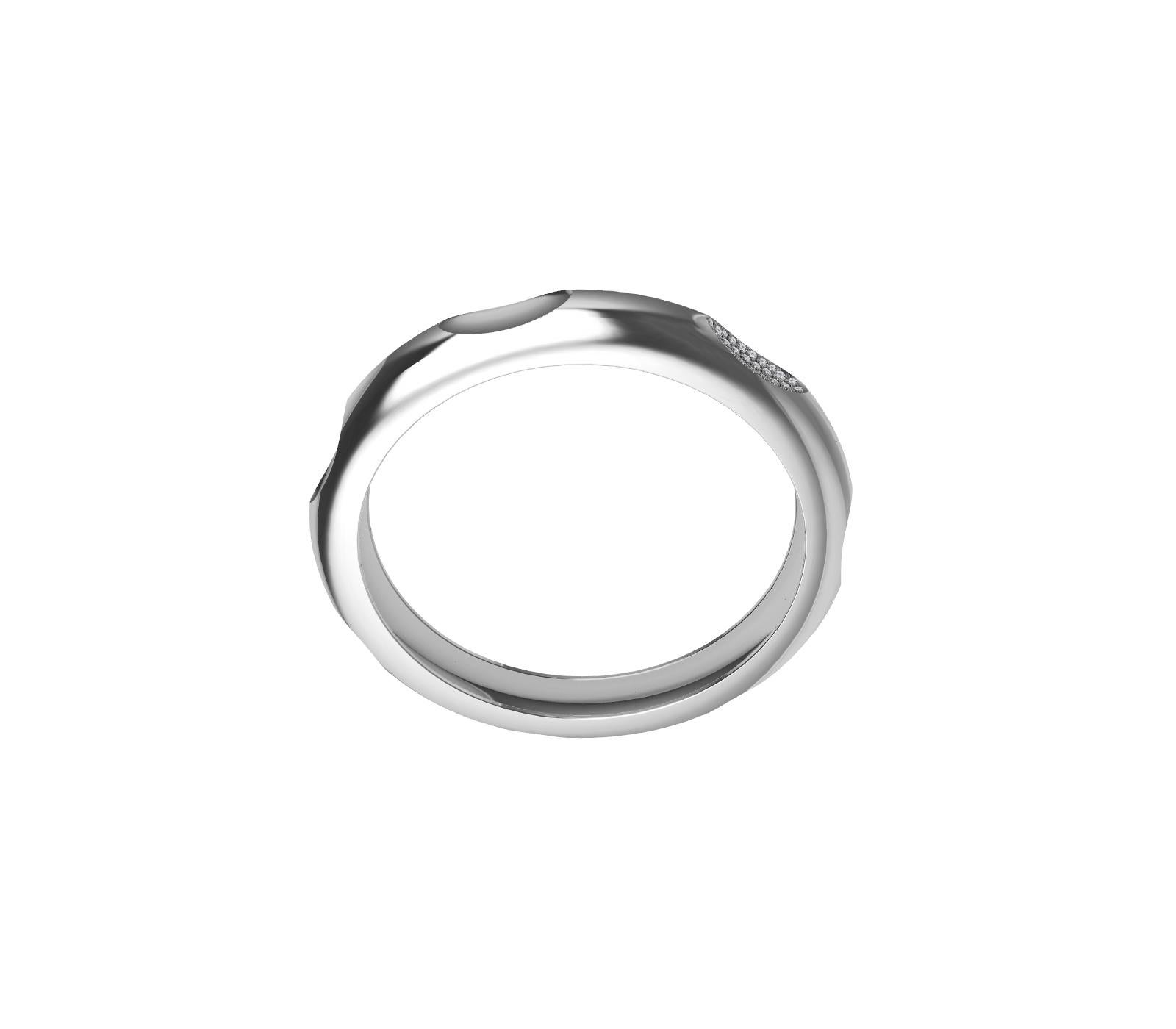 Platinum and Silver Diamond 7 Ovals Bangle Bracelet For Sale 2