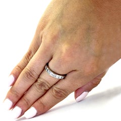 Platinum and Square Cut Diamond Eternity Band, size 6.25