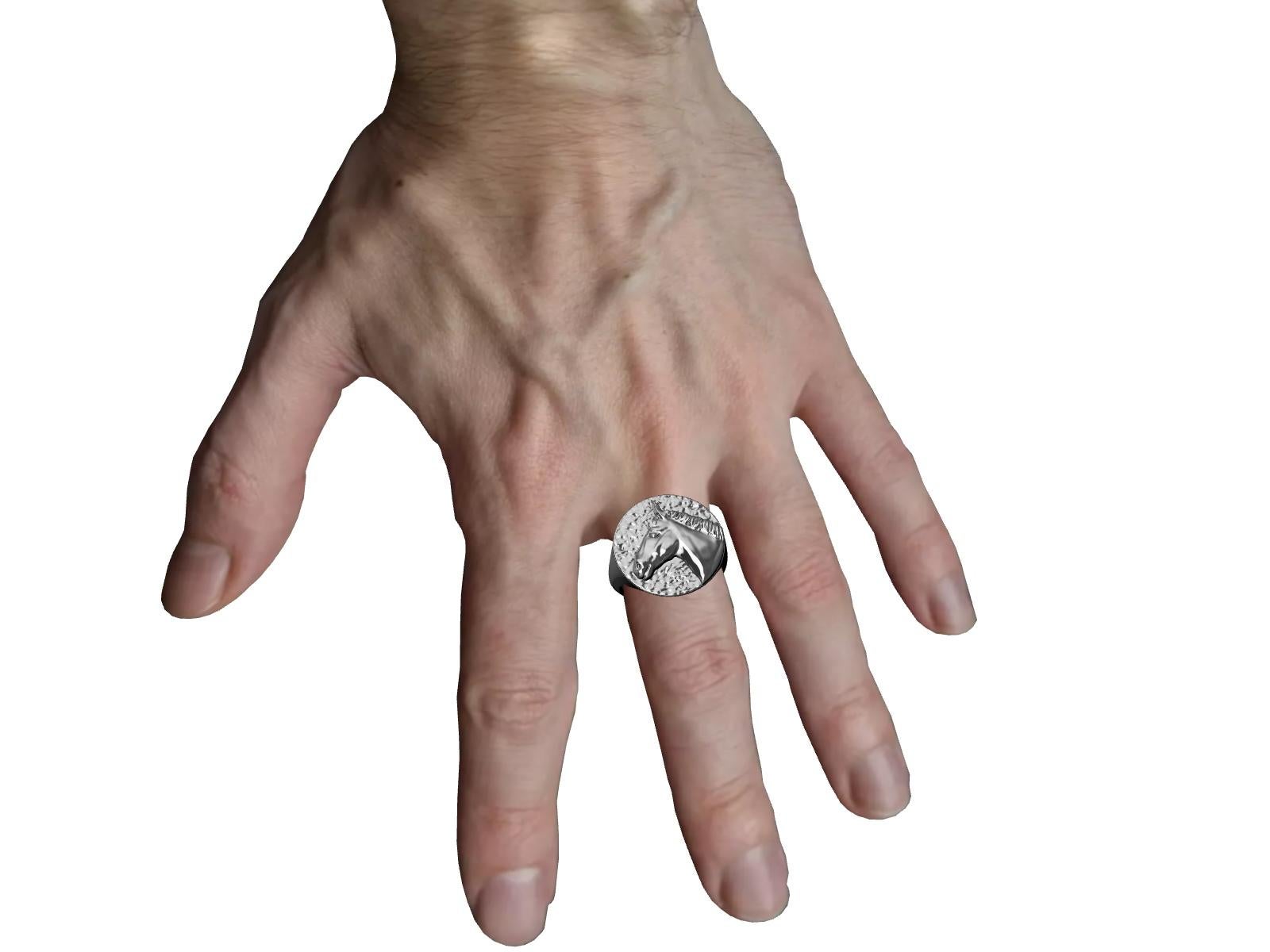 For Sale:   Sterling Silver Horse Signet Ring 3