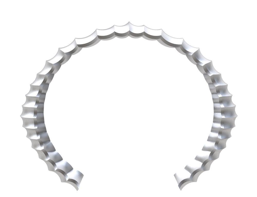 Platinum and Sterling Vetebrae Concave Cuff Bracelet For Sale 4