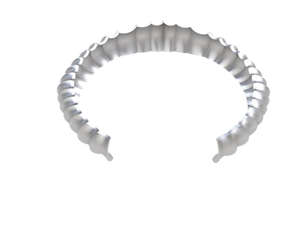 Platinum and Sterling Vetebrae Concave Cuff Bracelet For Sale 6