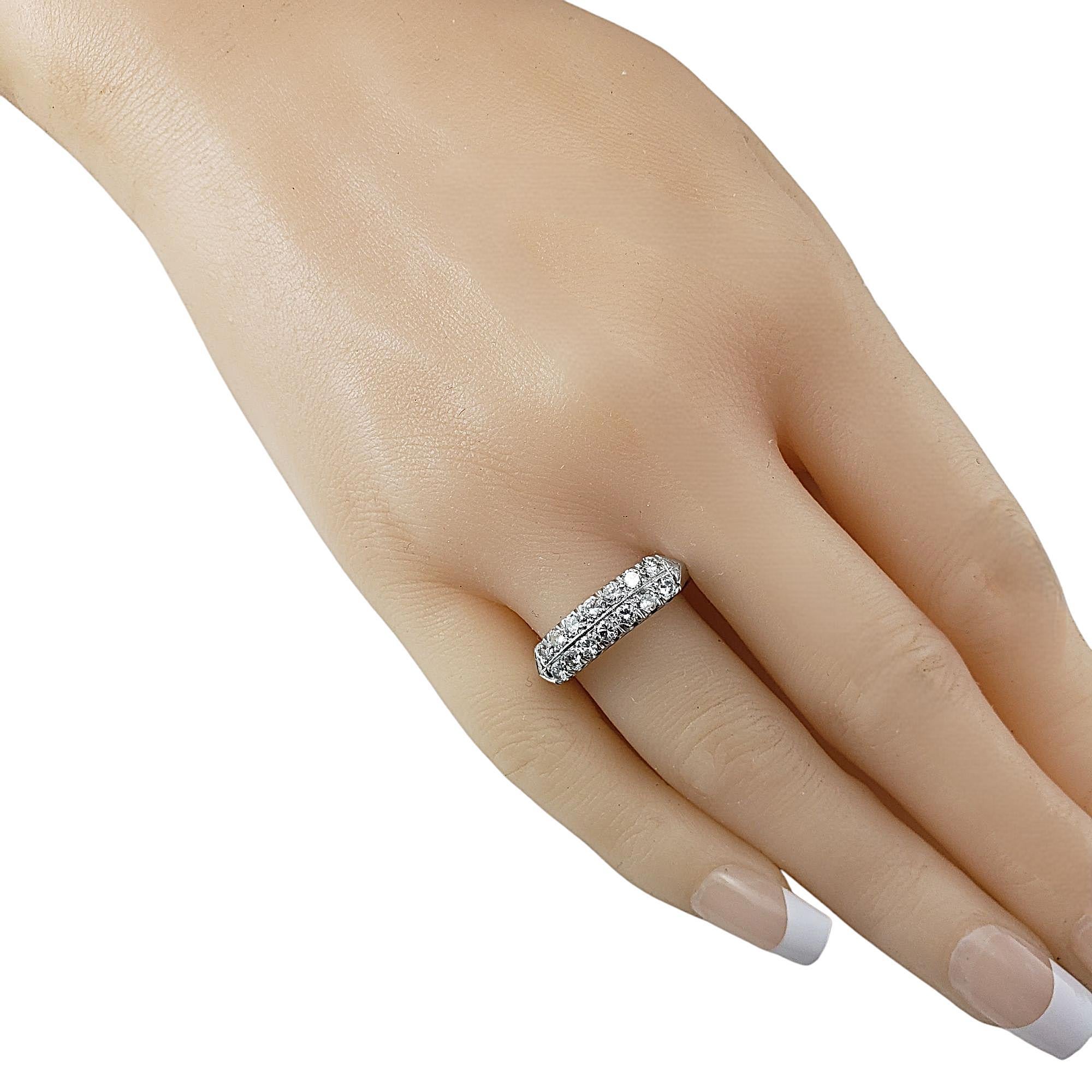 Bague à deux rangées de diamants taille 8 n° 21561 en vente 1