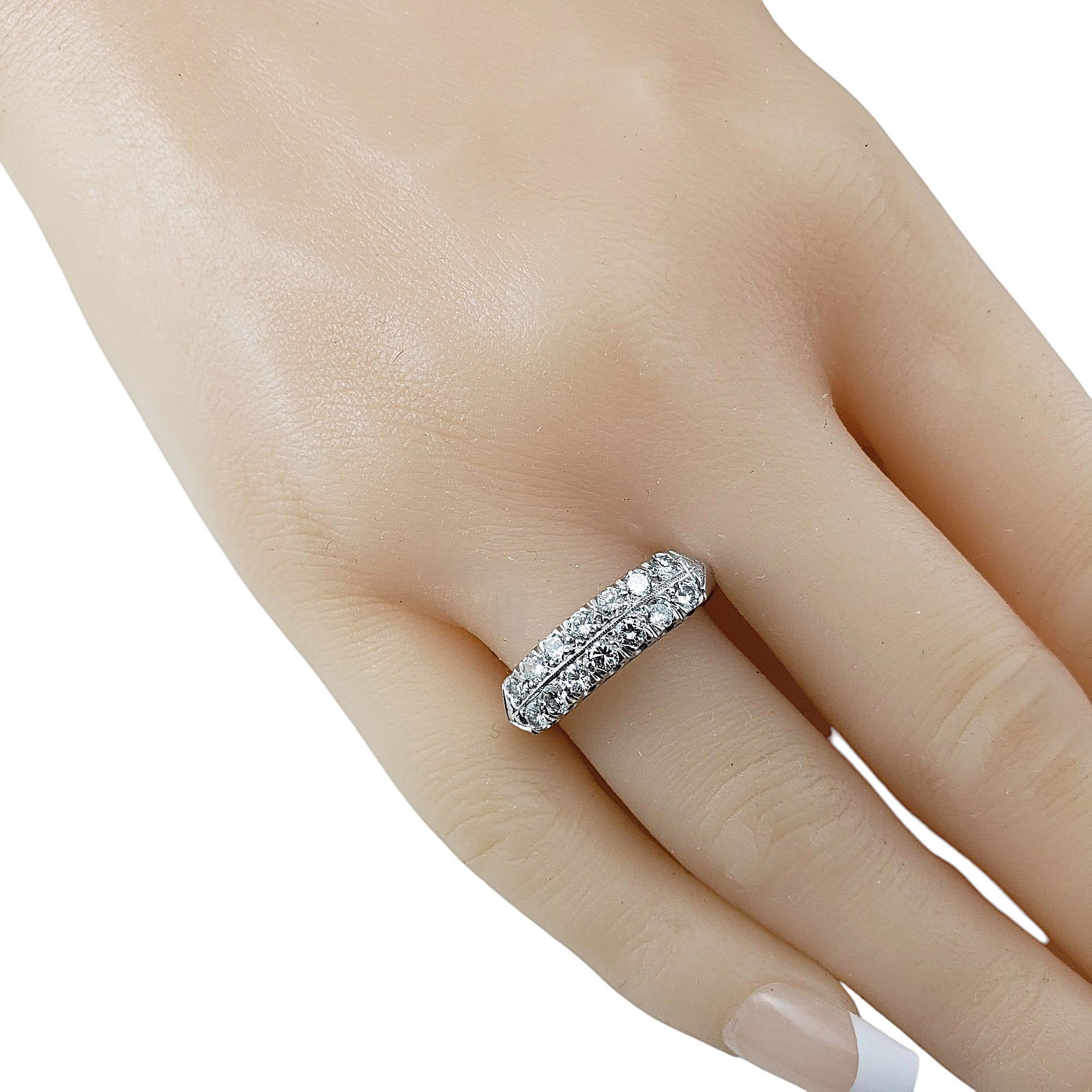 Bague à deux rangées de diamants taille 8 n° 21561 en vente 2
