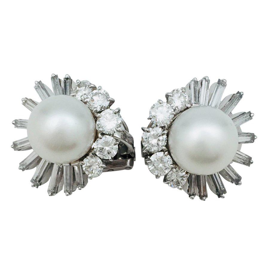 M.Gérard Earrings, Diamonds and South Sea Pearls