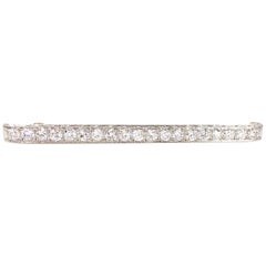 Platinum and Yellow Gold Old European Cut Diamond Bar Pin