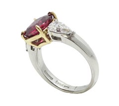 Platinum and Yellow Gold Thai Ruby and Diamond Ring