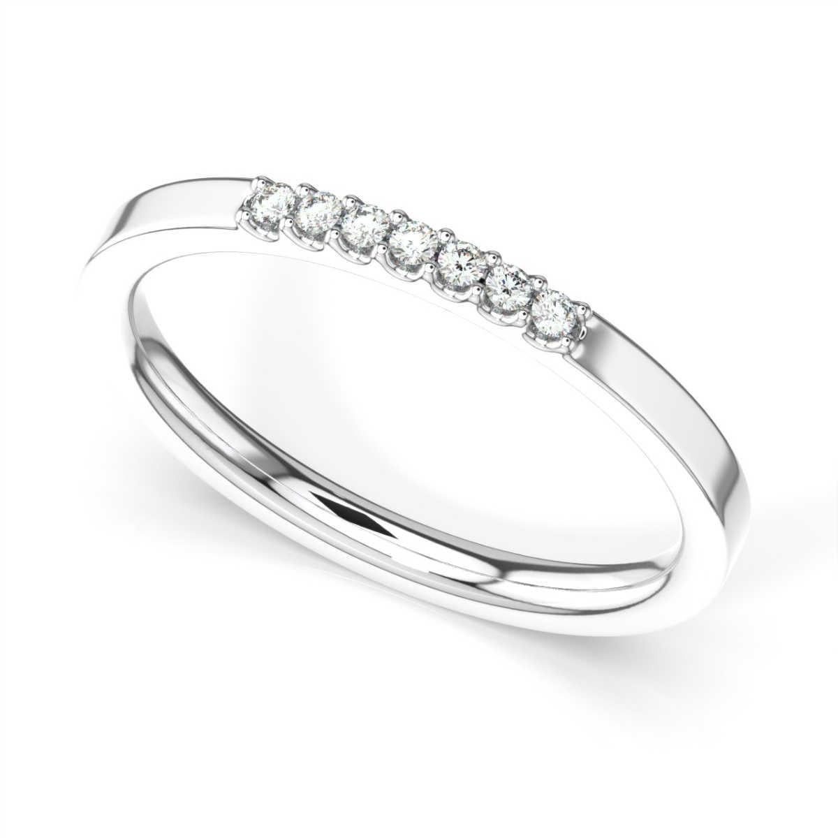 Platin Anie Petite Diamantring '1/10 Ct. tw' (Rundschliff) im Angebot
