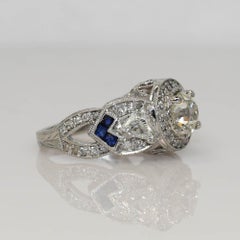Platinum Antique Art Deco Diamond Ring 1.82ct