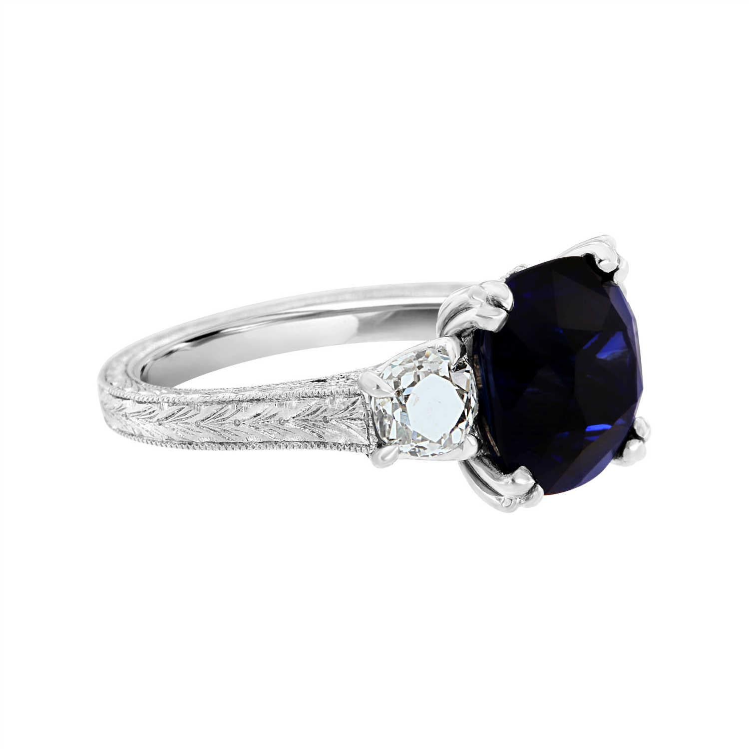 antique blue sapphire ring