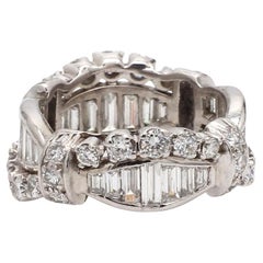 Platin Antiker Multi Shape Retro Stil Diamantband Ring