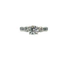 Platinum approx. 1.36ctw Natural Round Diamond Engagement Ring