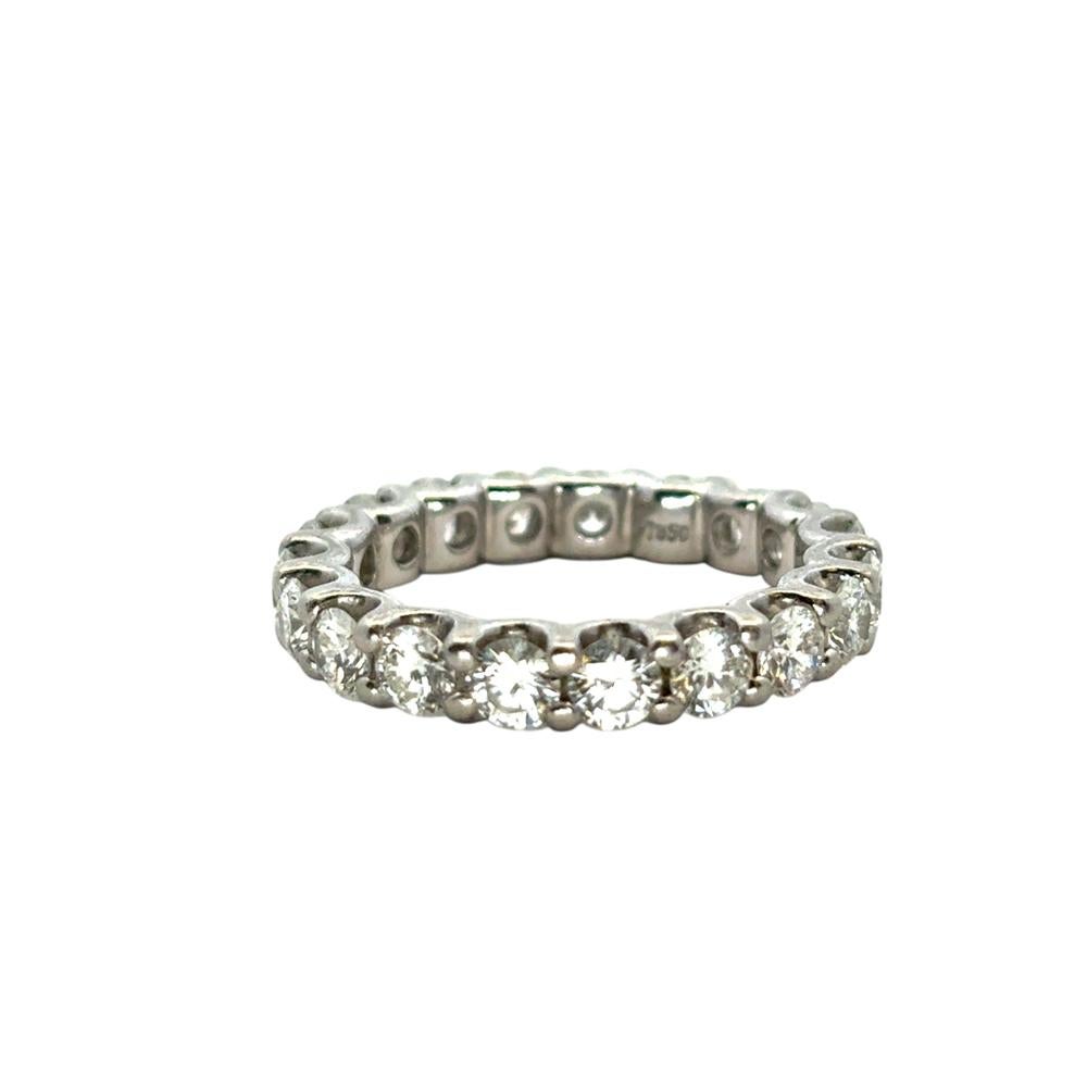 Moderno Anello di eternità in platino con diamante rotondo naturale da circa 2,09 ct. in vendita