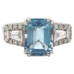 Platinum Aquamarine And Diamond Dress Ring
