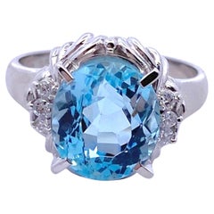 Bague aigue-marine et diamants