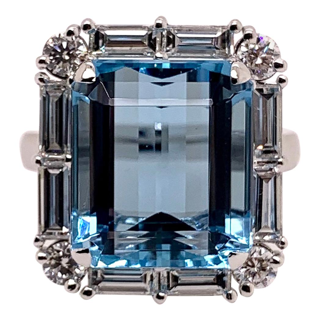 TIFFANY Aquamarine and Platinum Ring at 1stDibs