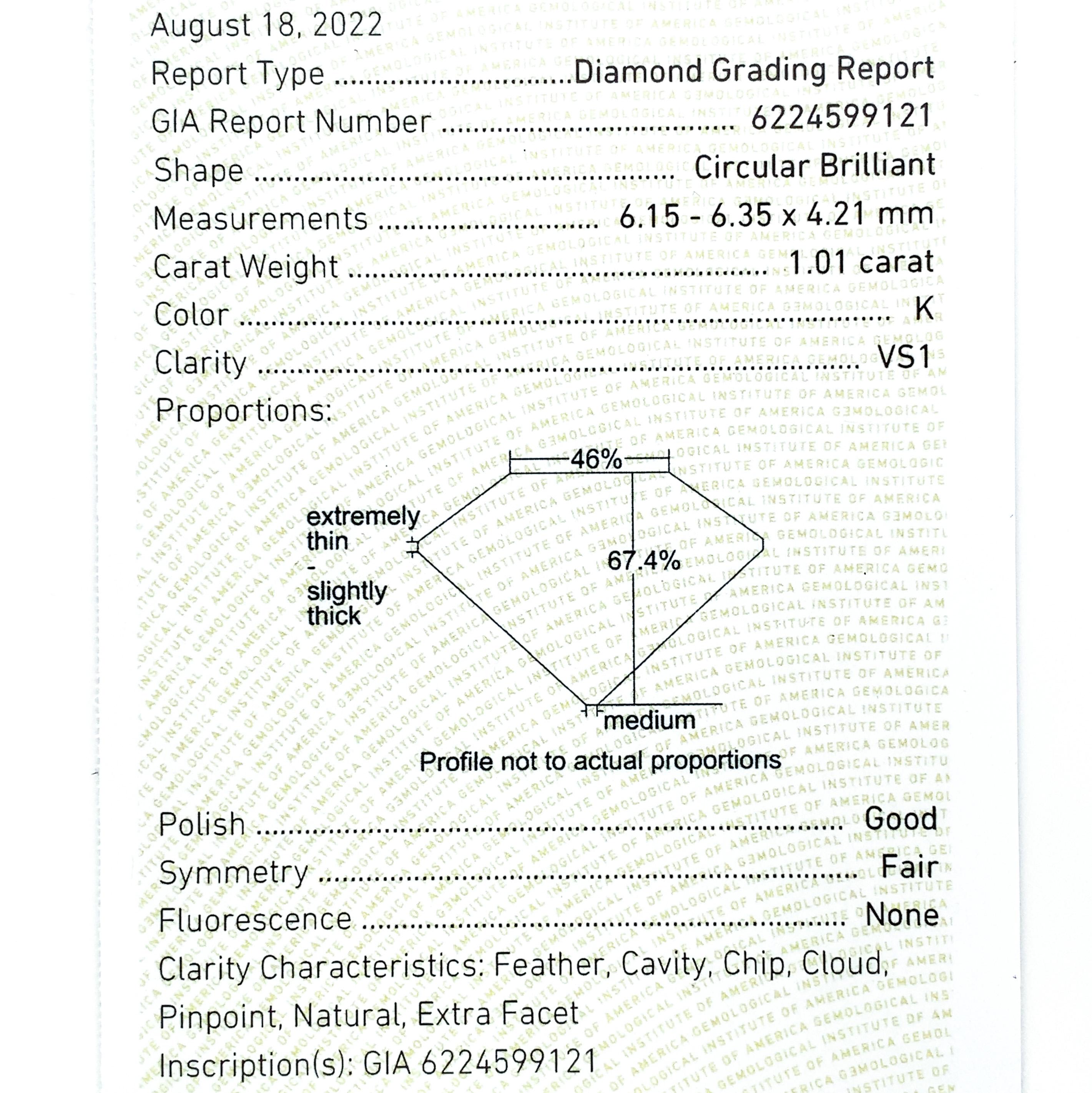 Platinum Art Deco 1.01 carat Diamond Engagement Ring with GIA Report For Sale 4