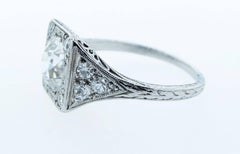 Art Deco 1.34 Carat Diamond Platinum Ring