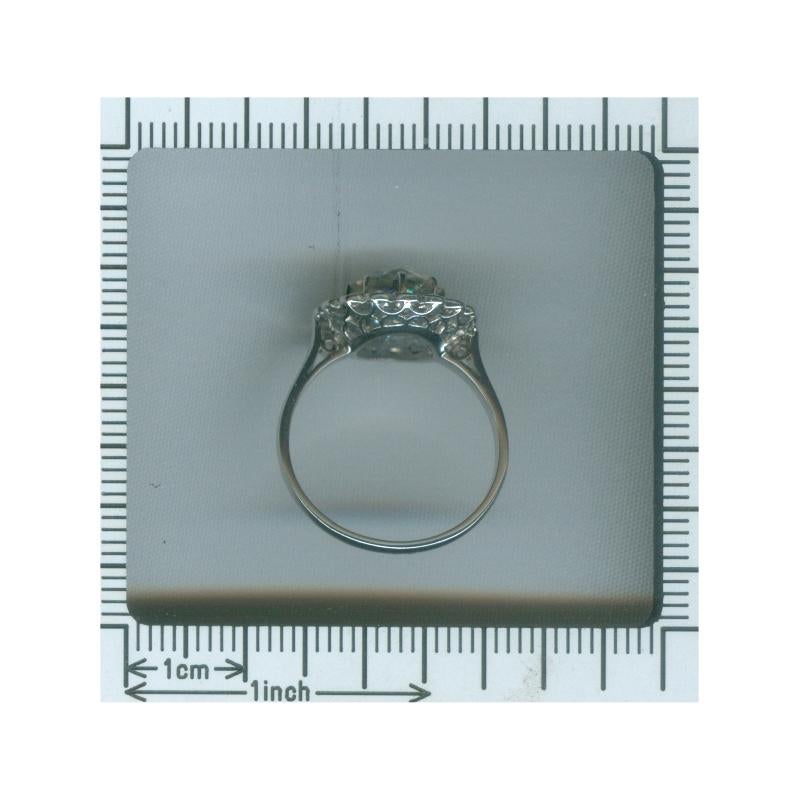 Platinum Art Deco 1.70 Carat Diamond Engagement Ring, 1920s For Sale 8