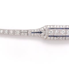 Platinum Art Deco 4.25 carat tw Diamond Bracelet with 18K clasp 7 1/8"