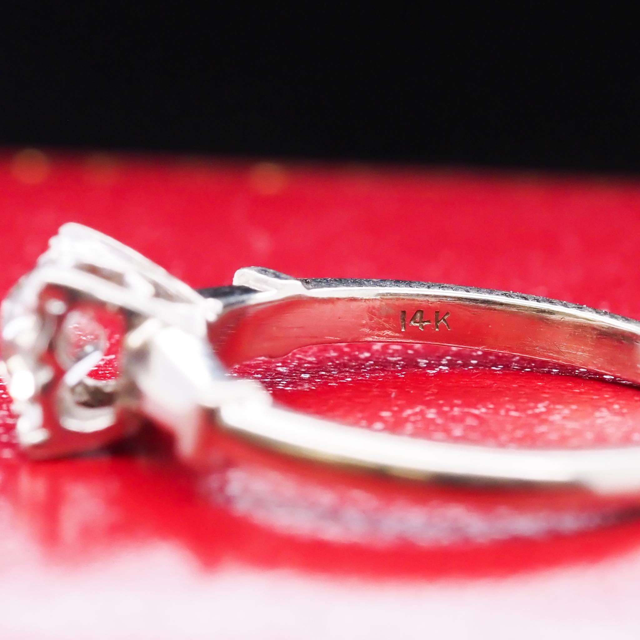 Platinum Art Deco .50 Carat Old European Brilliant Diamond Engagement Ring For Sale 1