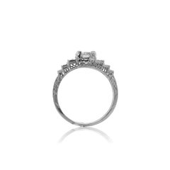 Platinum Art Deco .61ct Diamond Engagement Ring with GIA Report