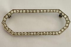 Platinum Art Deco Brooch, England 1925, Set with 46 Old European Cut Diamonds