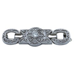 Platinum Art Deco Brooch with Diamonds