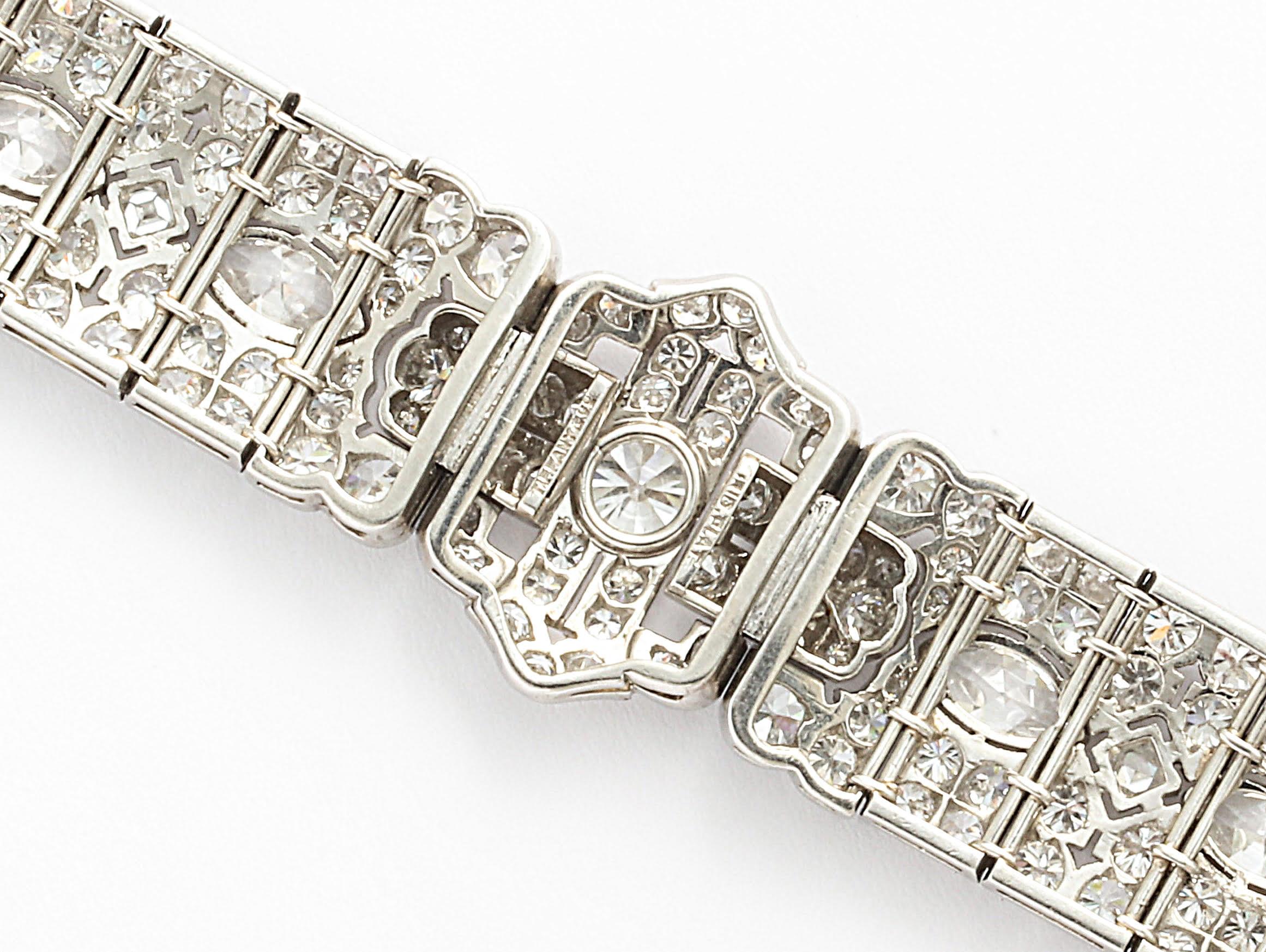 Platinum Art Deco Diamond Bracelet by Tiffany & Co. For Sale 3