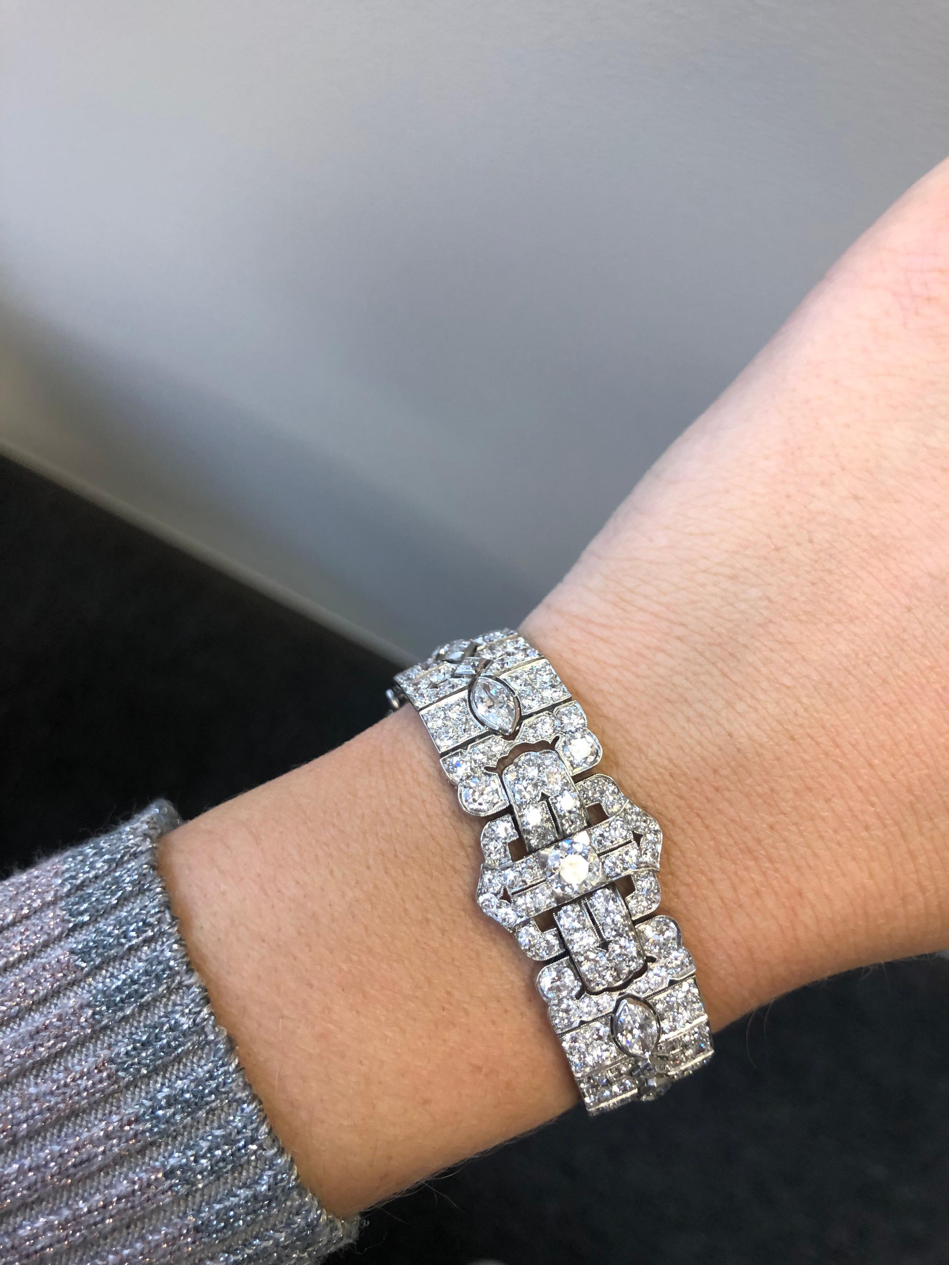 Platinum Art Deco Diamond Bracelet by Tiffany & Co. For Sale 4