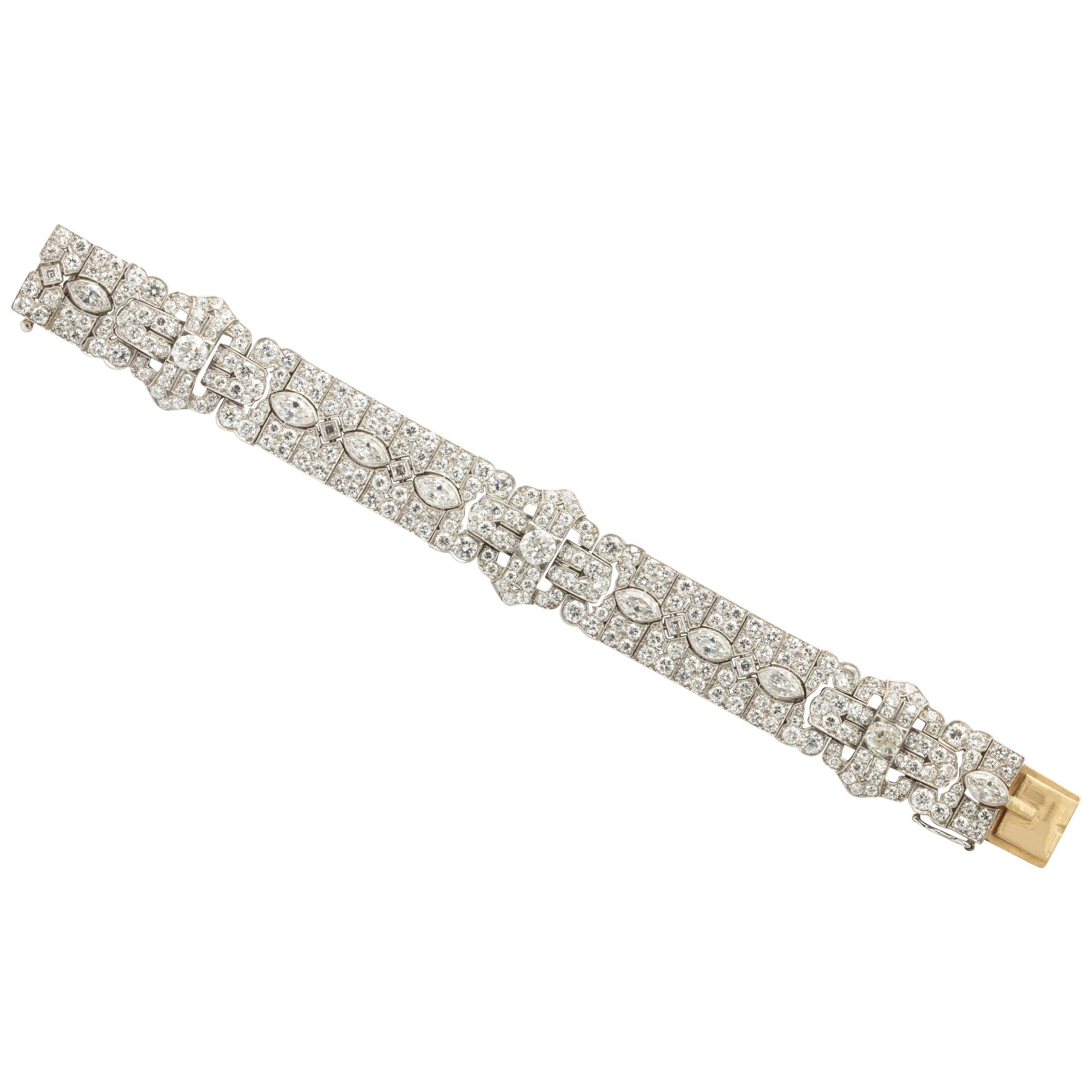 Platinum Art Deco Diamond Bracelet by Tiffany & Co. For Sale